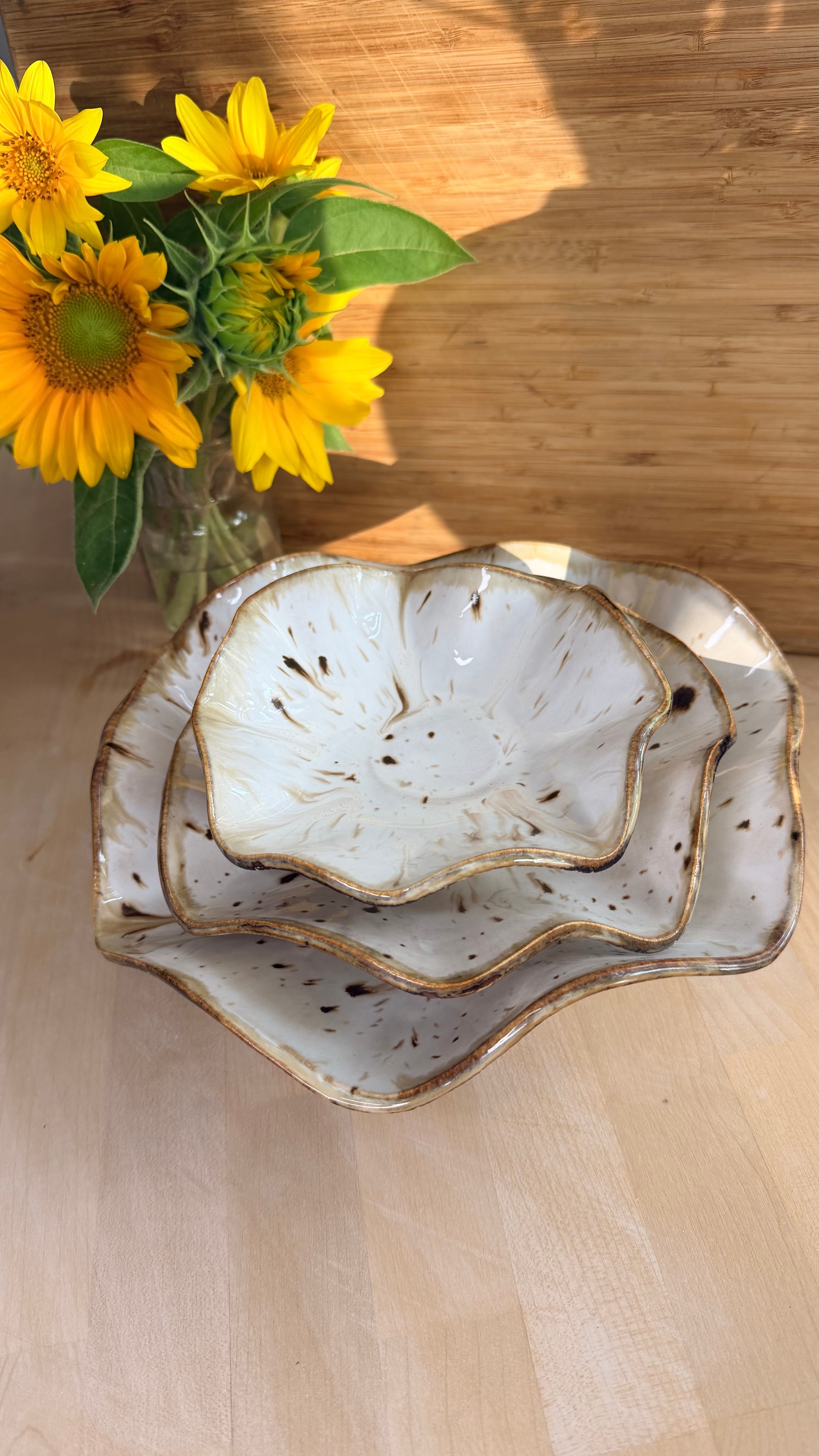 Parasol Mushroom Bowl Collection — Set of 3 bowls ✨