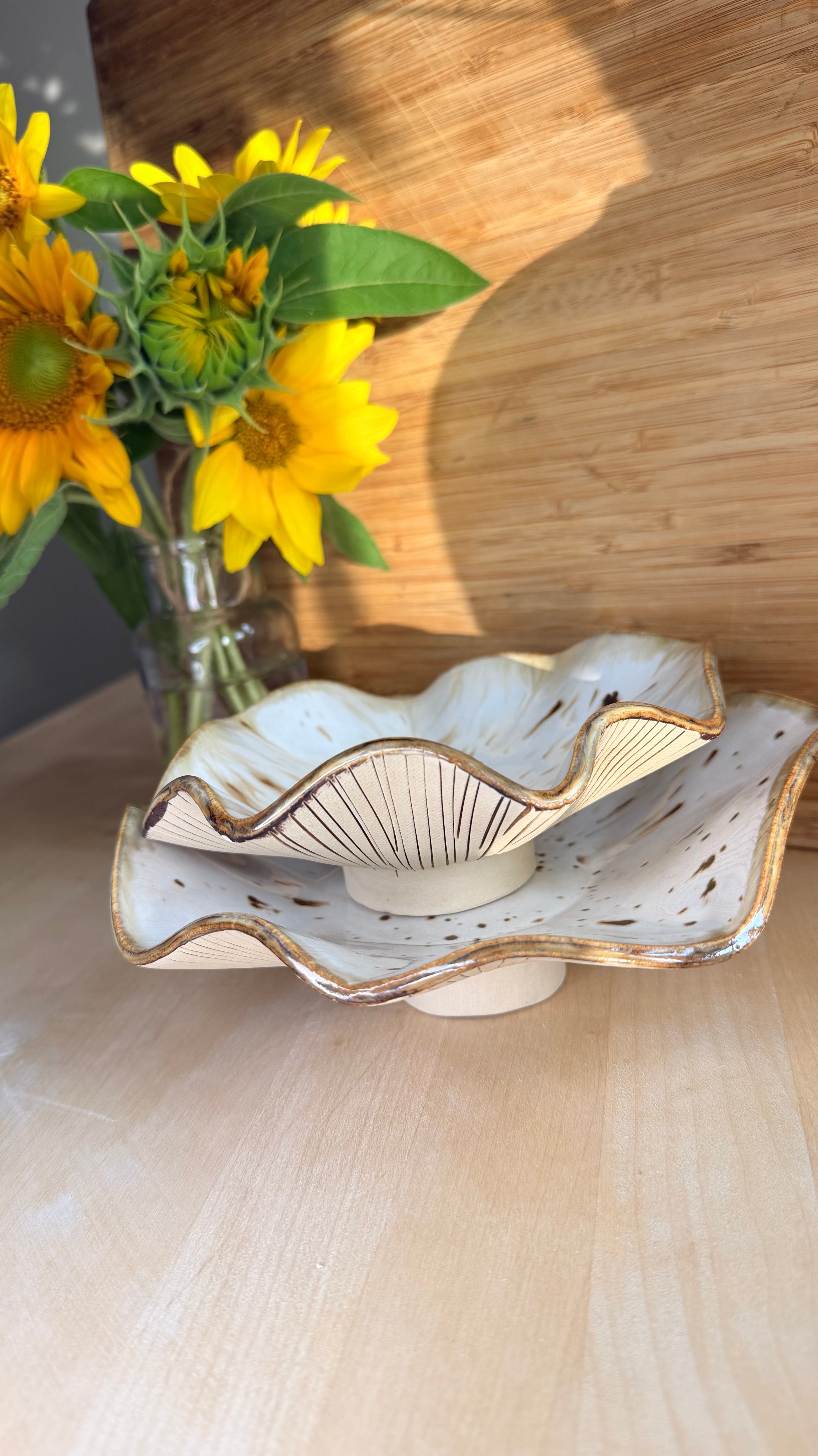 Parasol Mushroom Bowl Collection — Set of 3 bowls ✨