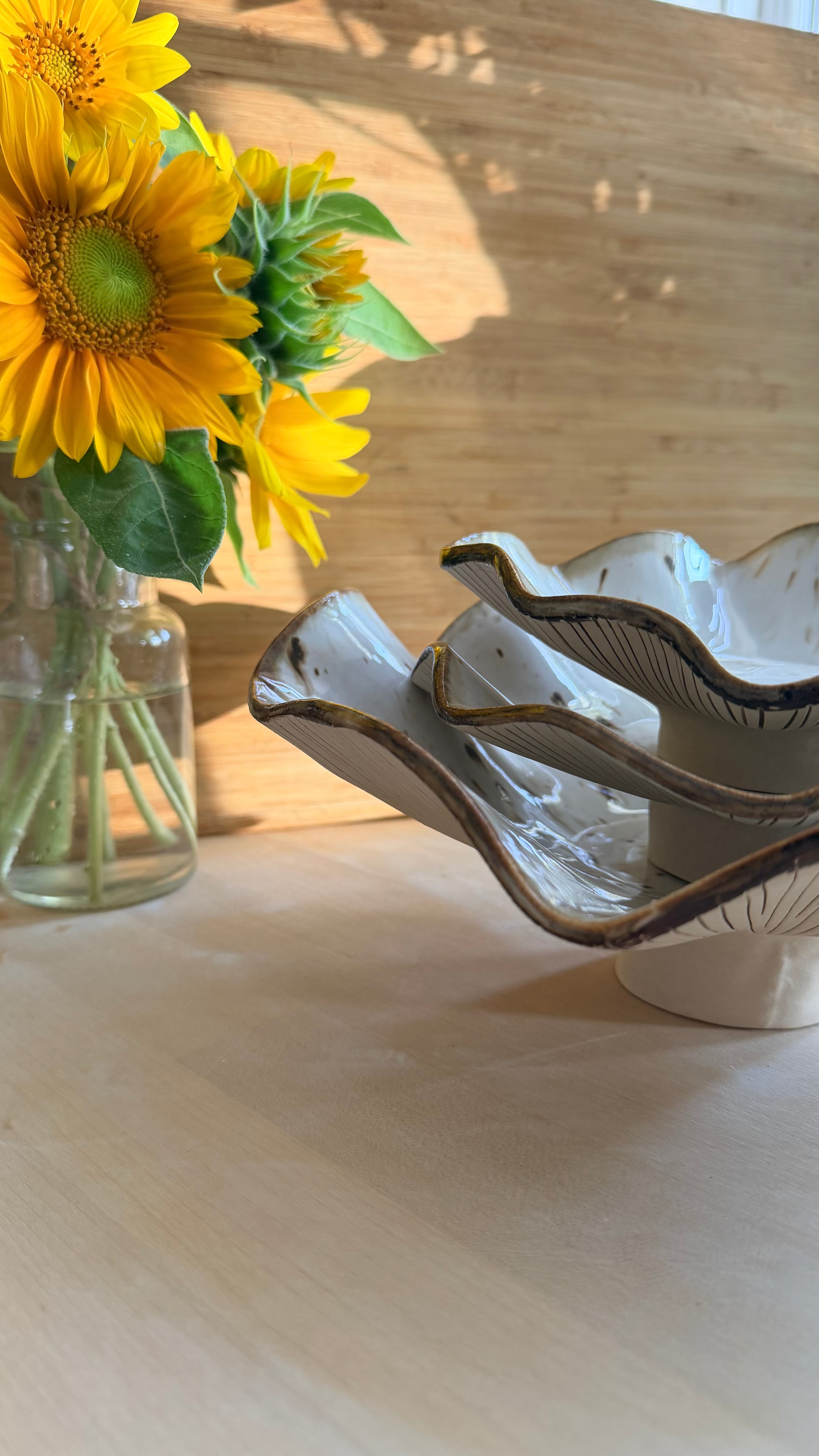 Parasol Mushroom Bowl Collection — Set of 3 bowls ✨